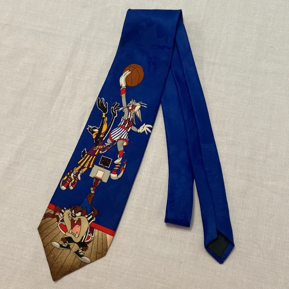 Looney Tunes Mania Basketball Themed Bugs Bunny, Daffy Duck, Tasmanian Devil Tie